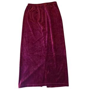 Y2K Street Wear Medium Red Velvet Maxi Skirt Witchy Whimsigoth Goblin Core 90's